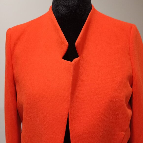 EVENUEL BRIGHT ORANGE COLLARLESS JACKET WOMEN SIZE L - Picture 5 of 9